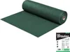A roll of dark green shading net is shown partially unrolled on a white surface. A product label is in the bottom right corner. Náhled obrázku produktu