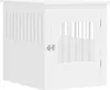 A white wooden dog crate with a slatted door and side panels, shown from a three-quarter angle. Náhled obrázku produktu
