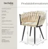 Set Esszimmerstuhl Astano Samt, Knotendesign - Sand, 4er Produktbild-Vorschau 5