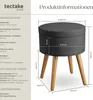 tectake® Sitzhocker mit Stauraum Yara in Leinenoptik Produktbild-Vorschau 5
