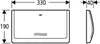 Technical drawing of a bathroom fixture with dimensions. Anteprima dell’immagine prodotto