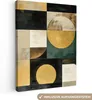Leinwand Bilder 60x80 cm - Abstrakte Formen - Gold - Produktbild-Vorschau 1