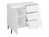 A white cabinet with a door open and three drawers extended, shown against a white background. Náhľad obrázku produktu