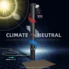 A solar-powered outdoor shower with a diagram illustrating its function, set against a dark, futuristic background. Produktbild-Vorschau