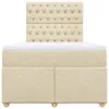 vidaXL Boxspringbett mit Matratze Creme 120x200 cm Stoff Produktbild-Vorschau 6
