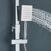 Sprchový set z nerezové oceli s koupelnovou policí Výškově Náhled obrázku produktu 4