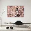 Leinwandbild geisha und bambus 120x80 cm Feeby rot wandbild Produktbild-Vorschau 2