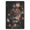 MuchoWow® Mauspad Mousepad Dschungel - Löwe - Blumen - Rosa Produktbild-Vorschau 1