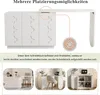A diagram showing the placement options of a white desk with a rotating base, followed by three lifestyle shots of the desk in different configurations. Náhľad obrázku produktu