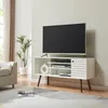 A modern living room with a TV stand, TV, sofa, and plant. Produktbild-Vorschau