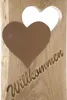 Dekosäule Willkommen Holz 80cm 2 Metall-Herzen Produktbild-Vorschau 5