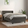 vidaXL Boxspringbett mit Matratze Dunkelgrau 100x200 cm Produktbild-Vorschau 2