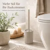 SAMOS WC-Garnitur Taupe Polyresin gerippt Toilettenbürste Produktbild-Vorschau 4