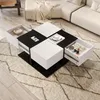 Merax Couchtisch 70x70x35,5 cm mit 2 Schubladen, Produktbild-Vorschau 8