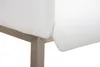 A close-up view of the connection between the white upholstered seat and the gray metal frame of a chair. Anteprima dell’immagine prodotto