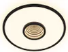 A modern LED ceiling light with a black outer ring and a central infinity mirror effect. Produktbild-Vorschau