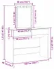 vidaXL Schminktisch mit Spiegel Schwarz Eichen-Optik 100 x Produktbild-Vorschau 6