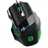 A black gaming mouse with green and blue LED accents is shown from a slightly elevated angle against a white background. Produktbild-Vorschau