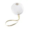 A white, spherical baby mobile with a beige power button and a beige fabric loop attached. Podgląd zdjęcia produktu