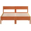 The Living Store Massivholzbett mit Kopfteil Wachsbraun Produktbild-Vorschau 5