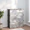 vidaXL Stojan na topánky čierny 84,5x31x93,5 cm PP Náhľad obrázku produktu 2
