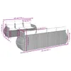 8-tlg. Garten-Sofagarnitur mit Kissen Grau Poly Rattan Produktbild-Vorschau 3