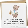 Mr. & Mrs. Panda Grußkarte Bänker Herz - Weiß - Geschenk, Produktbild-Vorschau 1