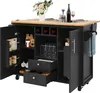 Sweiko Ilot de cuisine Armoire buffet 120 x 73 (45) x 92 cm Voir les images du produit 4