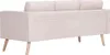 A rear view of a cream-colored sofa with wooden legs. Náhled obrázku produktu