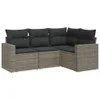 The Living Store 4-tlg. Garten-Sofagarnitur mit Kissen Grau Produktbild-Vorschau 3