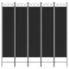 paravento 5 pezzi nero 200x200 cm tessuto Anteprima dell’immagine prodotto 9