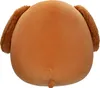 The back view of a brown plush toy dog. Podgląd zdjęcia produktu