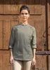 KARLOWSKY Damen Kochjacke JEANS-STYLE Druckknöpfe Moosgrün Produktbild-Vorschau 2