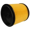 A yellow and black pleated filter for a vacuum cleaner. Produktbild-Vorschau