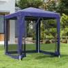 vidaXL Tenda da festa con 4 pareti laterali in rete blu 2x2 Anteprima dell’immagine prodotto 2