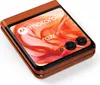 A Motorola Razr 50 smartphone is shown in an orange color, folded. Produktbild-Vorschau
