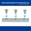 Nutenstein galvanisch verzinkt 3x M6 Gewinde Produktbild-Vorschau 2