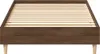 A brown wooden bed frame with slats Produktbild-Vorschau