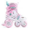 A single pink and white roller skate with turquoise accents is shown against a white background. Produktbild-Vorschau