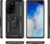 Multiple views of a black smartphone case with a ring holder, displayed on a white background. Produktbild-Vorschau