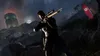 A sniper aims a rifle in a dark, mountainous environment with a moonlit sky. A Nazi flag is visible in the background. Podgląd zdjęcia produktu