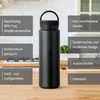Trinkflasche Edelstahl 1L Thermo Flasche Sport isoliert schwarz Strohhalm Vinsun Produktbild-Vorschau
