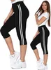 Damen Leggings 3/4 Lampas High Waist Blickdicht Schwarz Produktbild-Vorschau 1