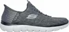 A side view of a gray Skechers Slip-Ins shoe against a white background. Podgląd zdjęcia produktu