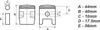 Diagram showing dimensions of a piston and cylinder kit. Voir les images du produit