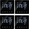 Four identical digital thermostats are displayed in a grid. Produktbild-Vorschau