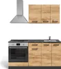 A modern kitchen unit with a range hood, cabinets, sink, and oven. Náhled obrázku produktu