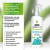 A product shot of a deodorant bottle with descriptive text on the left side. Produktbild-Vorschau
