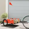 vidaXL Remorque pour vélo Orange Tissu Oxford et fer Voir les images du produit 2