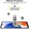 A smartphone screen protector and case are shown with small metallic spheres demonstrating protection. Produktbild-Vorschau